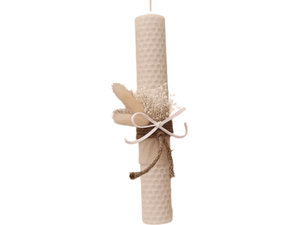 Λαμπάδα Deris Από Χρωματιστό Μελισσοκέρι Εκρού